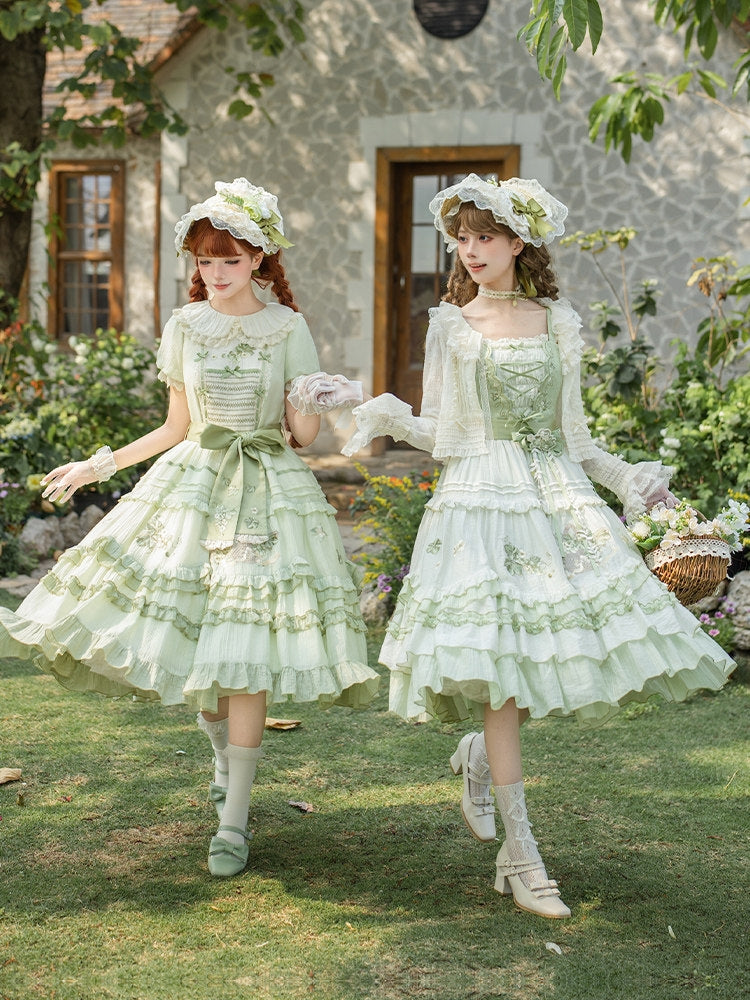 Green Grape Lolita Cottagecore OP/JSK Dress