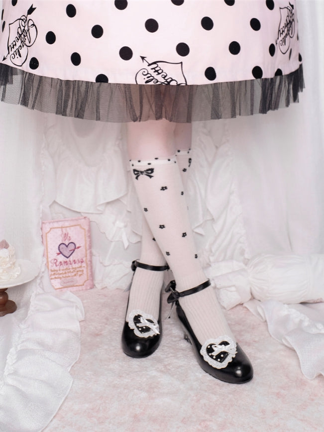 Little Snack Vintage‑Style Polka‑Dot Sweet Lolita Wedge‑Heel Shoes