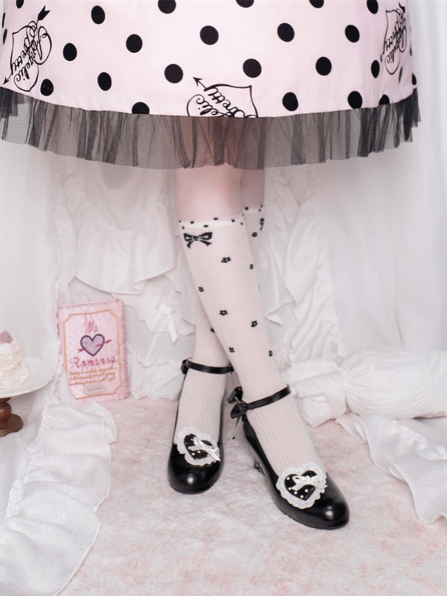 Little Snack Vintage‑Style Polka‑Dot Sweet Lolita Wedge‑Heel Shoes