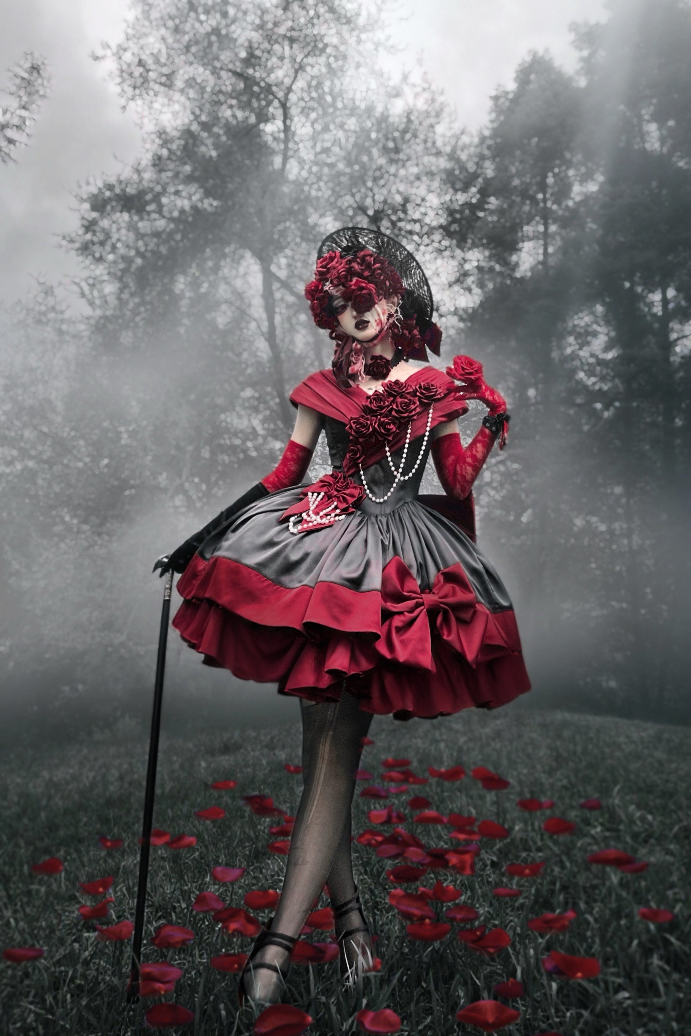 Treasure Chest Rose Lolita Red Dress
