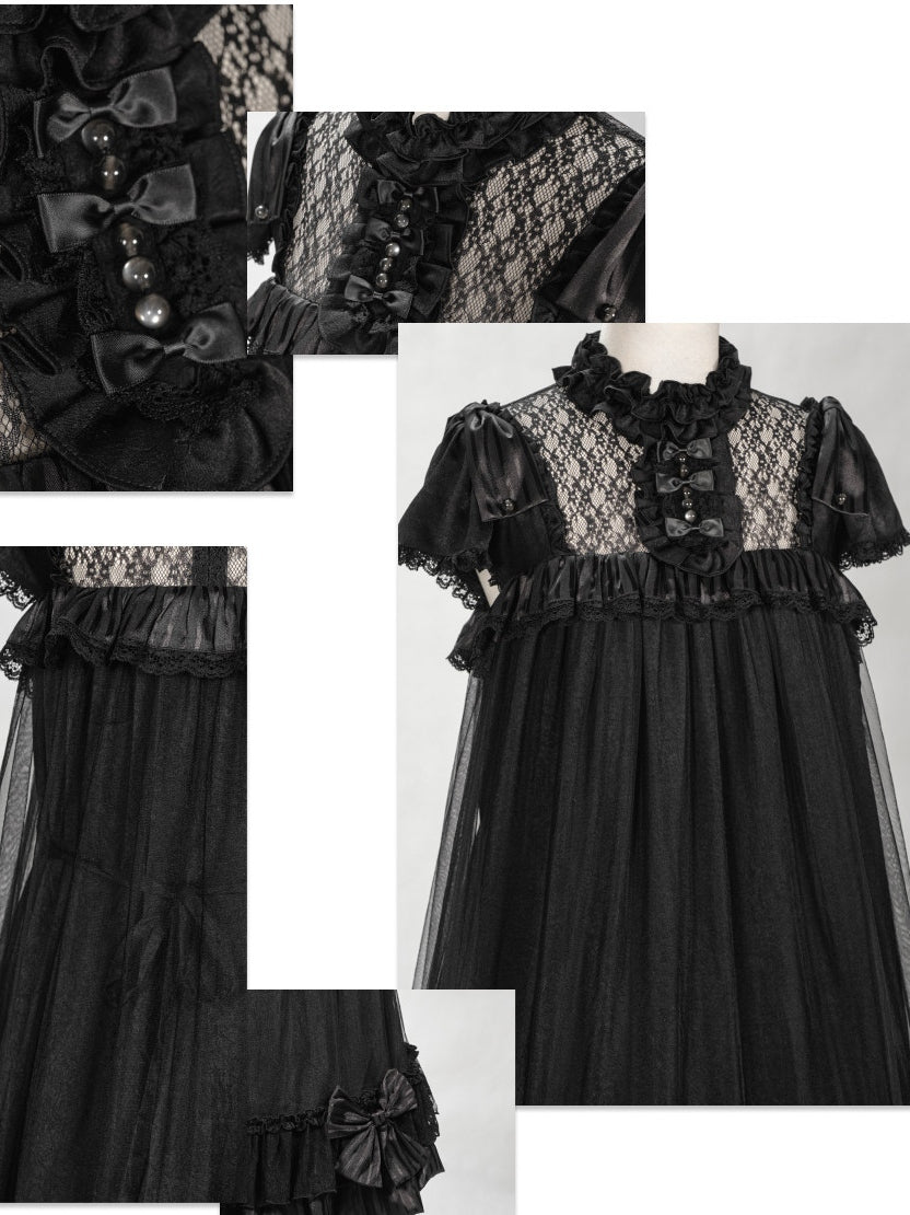 Transparent Puppet Lilisia & Luluna Gothic Lolita Pearl Lace Dress
