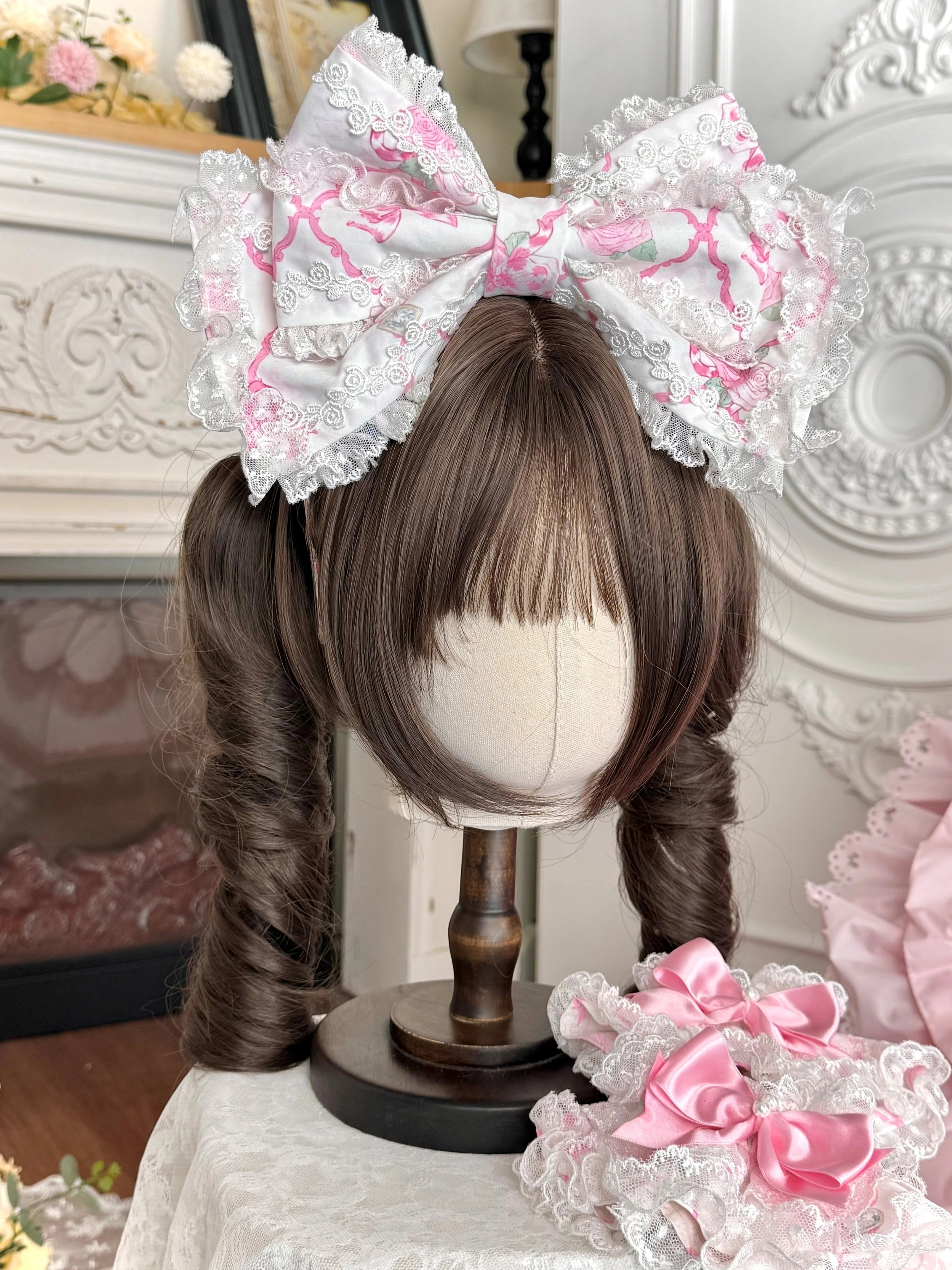 2026 Summer Rose Lattice Lolita Accessories Set