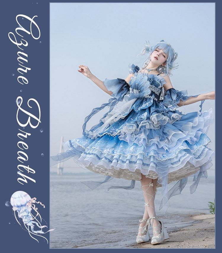 Blue Breath Jellyfish Gradient Lolita JSK