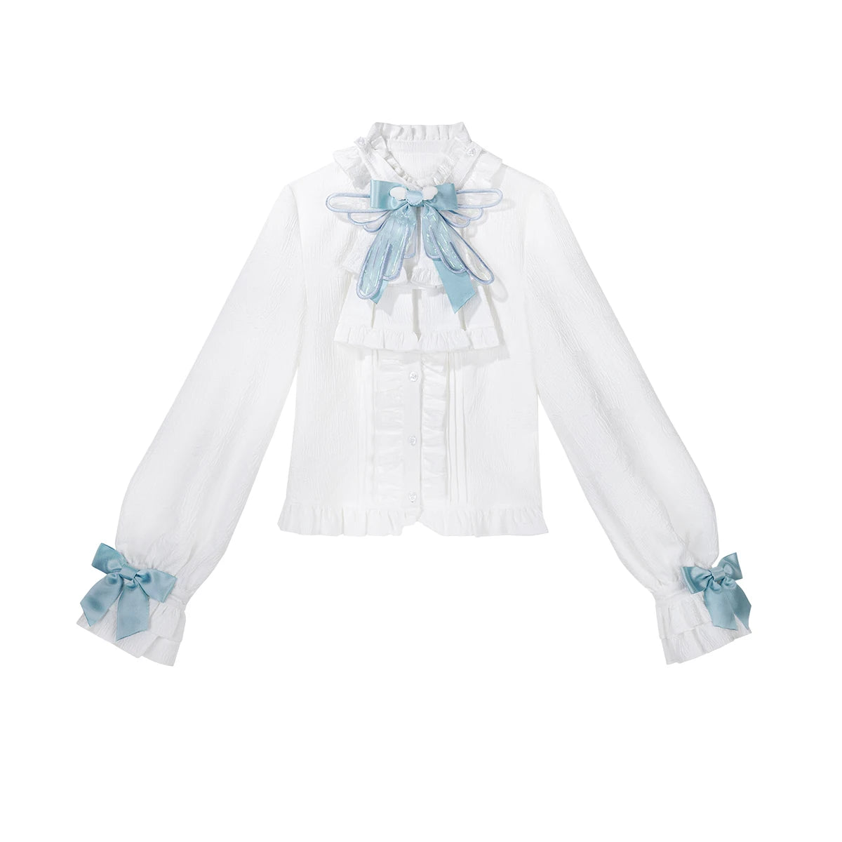 Angel Treaty Sky Blue Prince Lolita Angel Wings Blouse Suspender Shorts Set