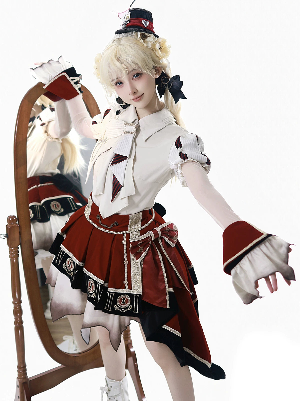 Burned Out Movement Academic Style Lolita White Classic SK Set
