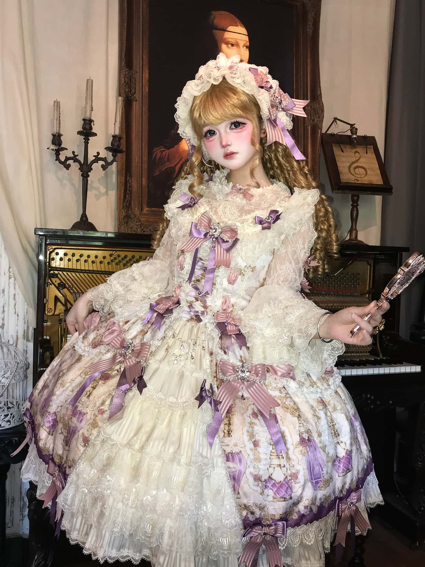 Antique Gem Fragrance Lolita Purple JSK Dress Set