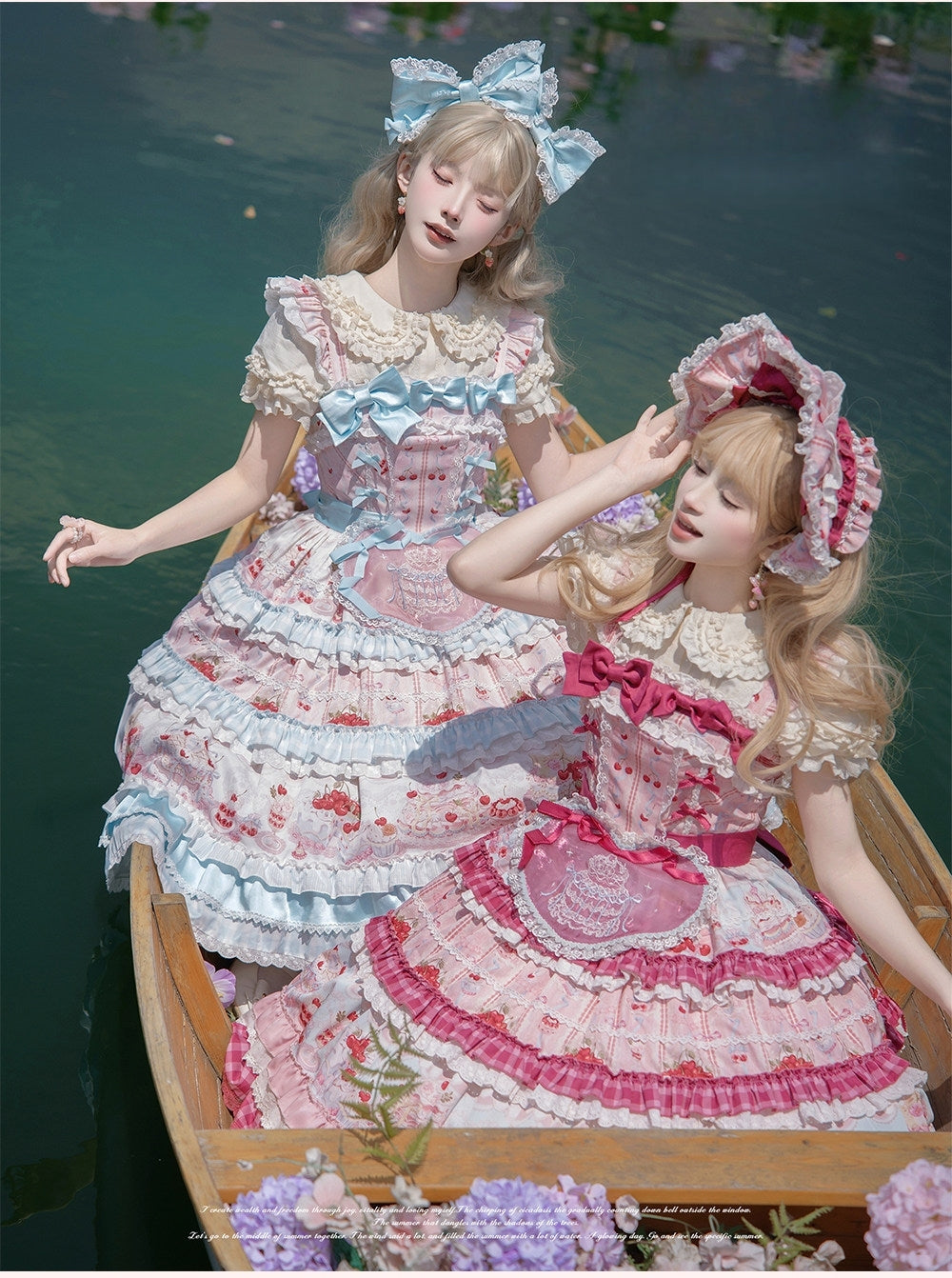 Cherry Cake Lolita Sweet Blue JSK Dress
