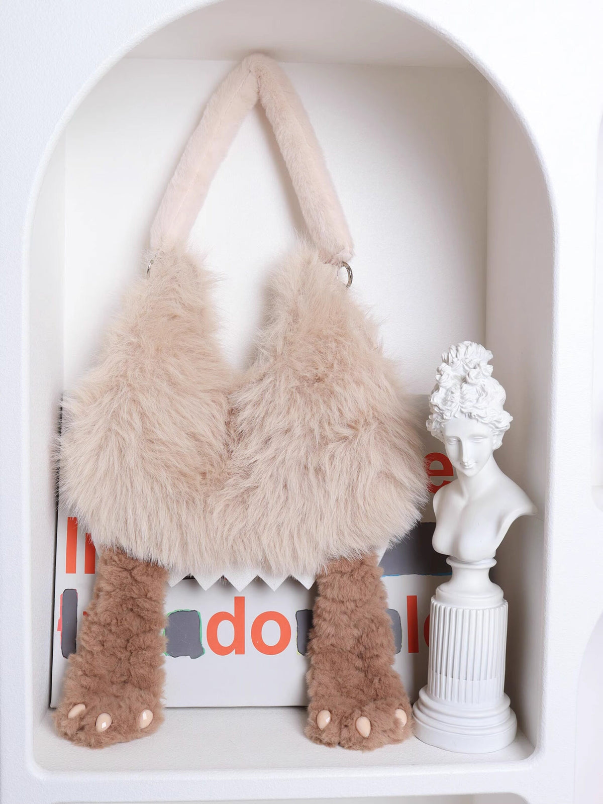 Toothy Face-Cover Cat Plush Lolita 3-Way Bag