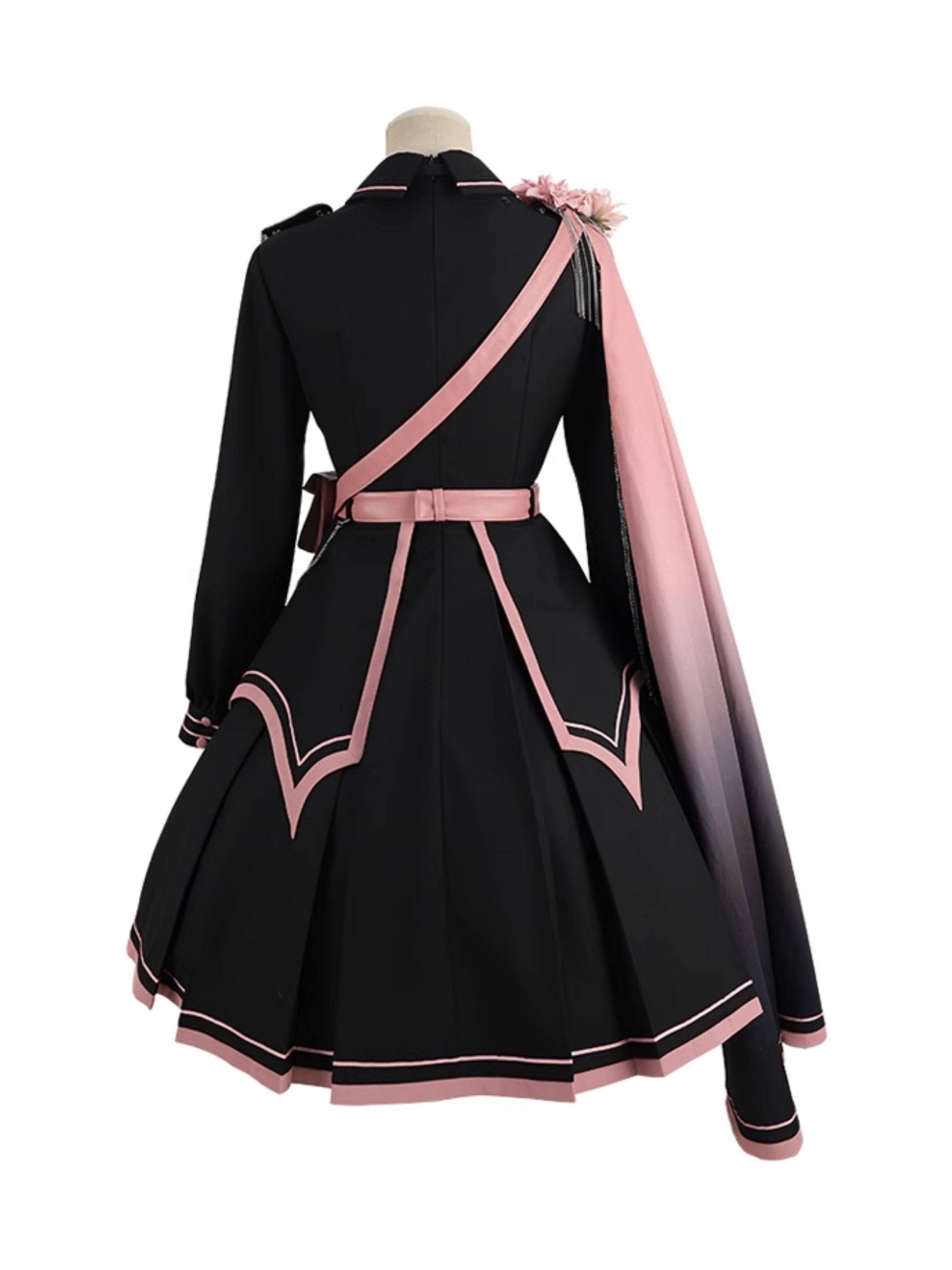Manteau-cape Lolita militaire rose foncé Sakura Elegance