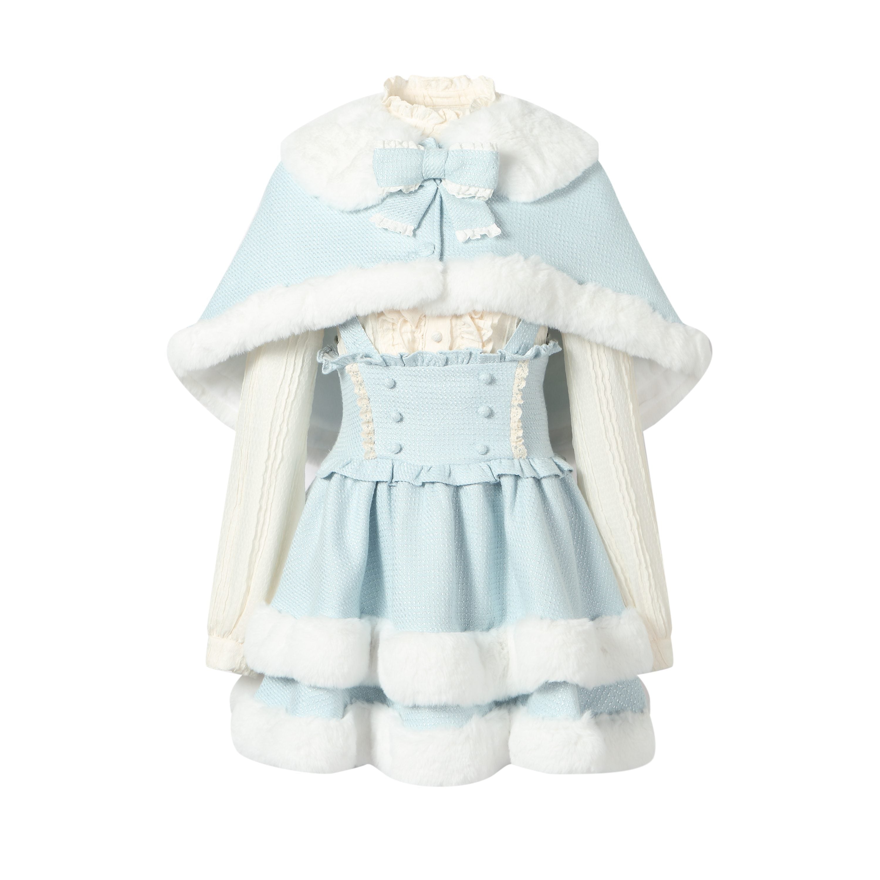 Winter Girly Bow Cloak Light Blue Set MGD5149
