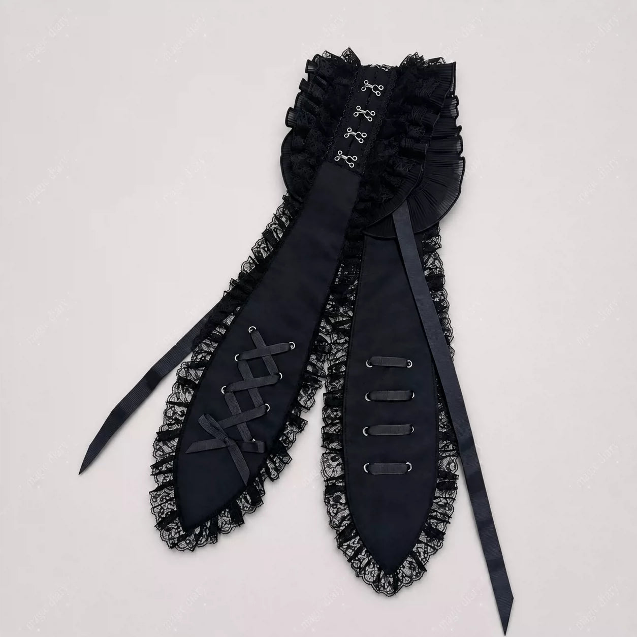 Long Ear Bunny Doll Lace Gothic Lolita Headband with Paw Heart Hair Clip