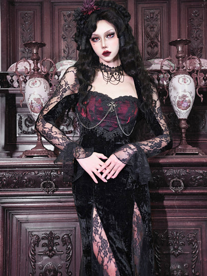 Lolita Gothic Vampire Corset Lace Dress LG1024
