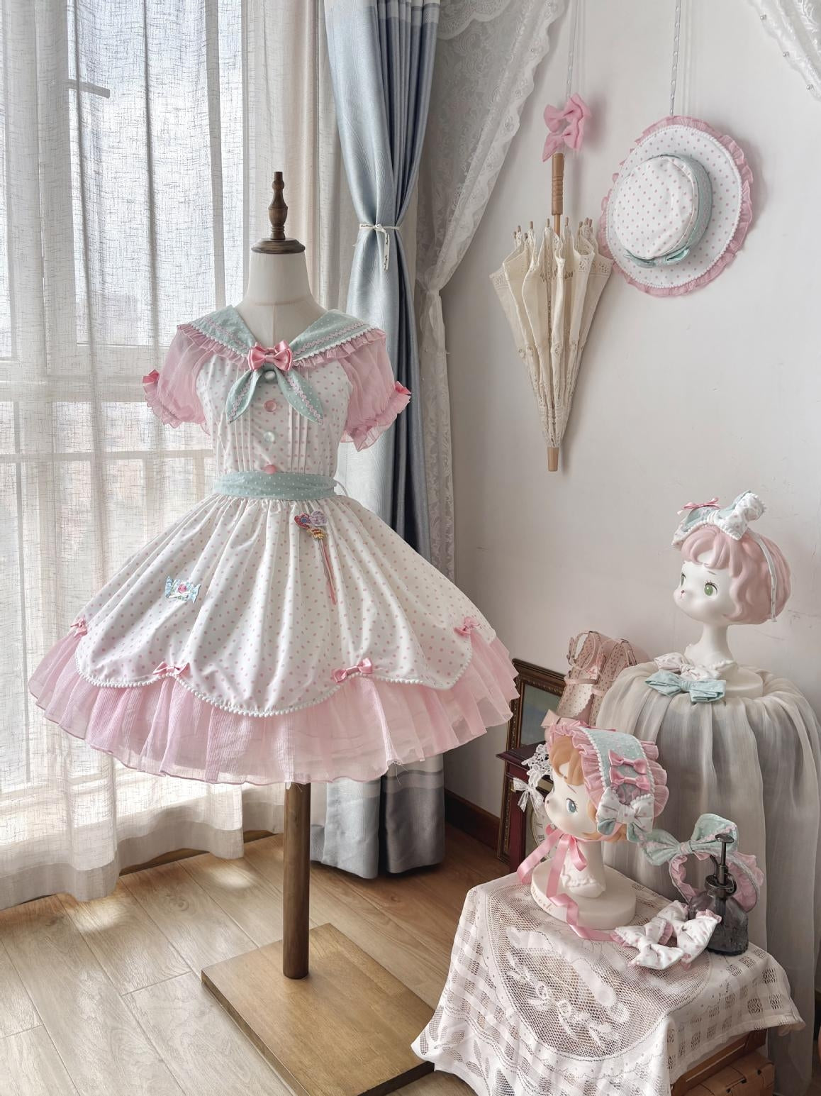 Prelude Festival Lolita Multi‑Color Sailor‑Collar OP Dress
