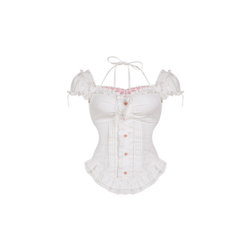 Song Nainai White Top & Skirt Set
