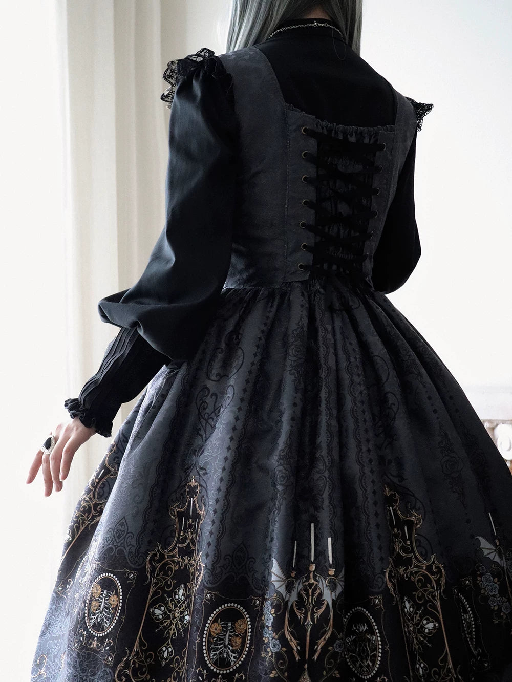 Blood Night Lamplighter Gothic Vintage Lolita Bustier JSK Dress