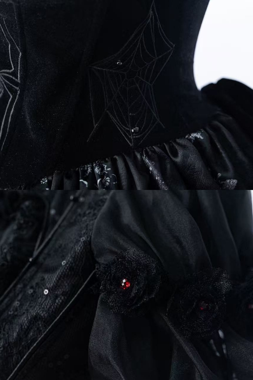 Hunting Strawberry Velvet Gothic Sweet Lolita Dress SK & Jacket Set