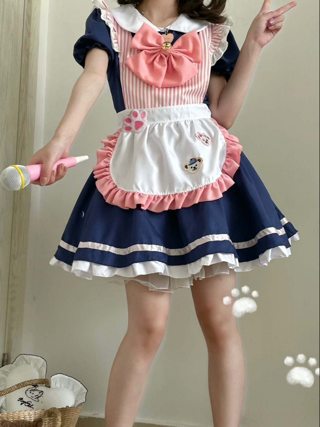 Lolita Japanese Cosplay Cafe Maid Dress LE1055