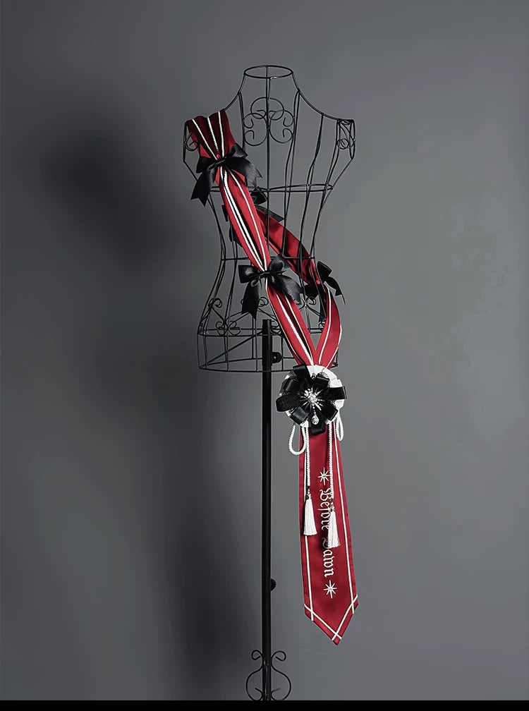 Dawn‑Bearer Gothic Lolita Hat & Sash & Brooch
