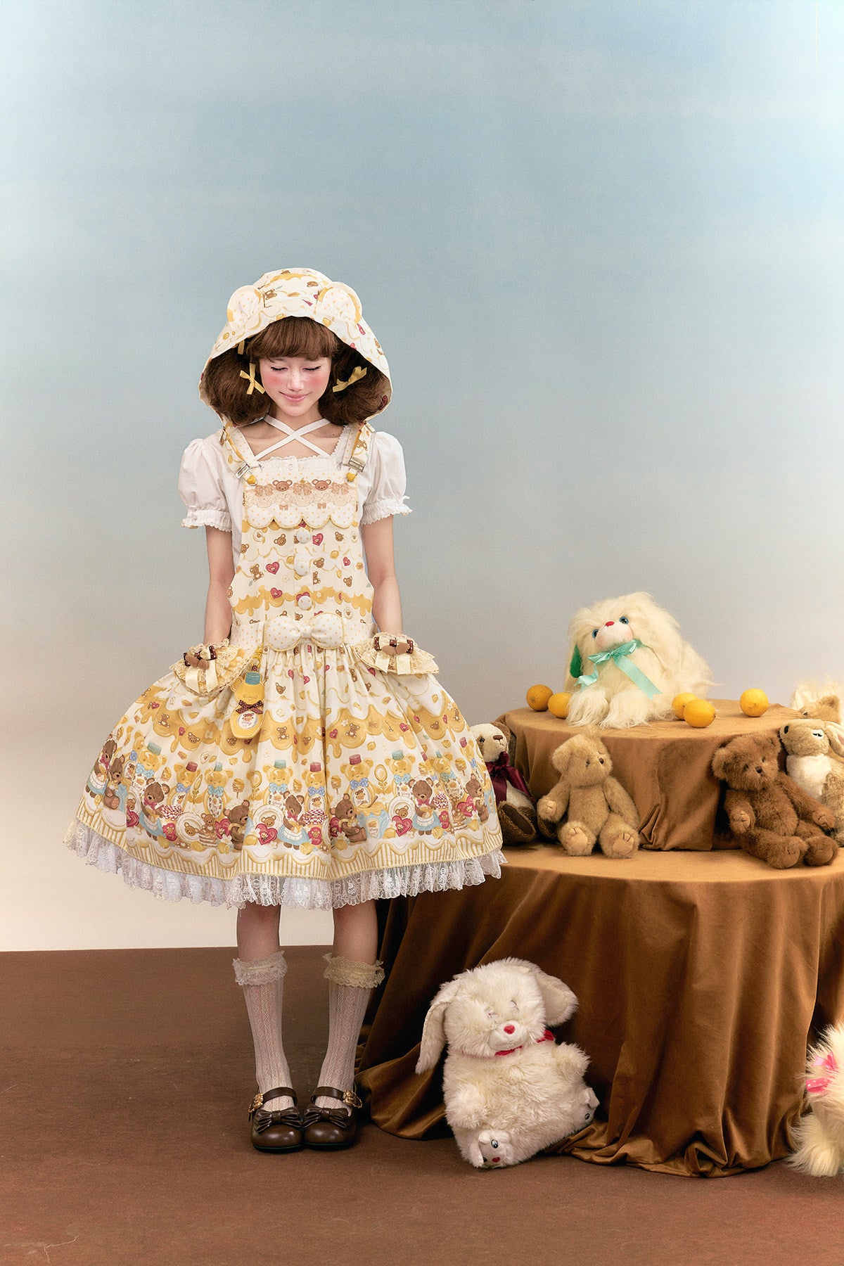 Honey Bear Lolita Strap Skirt & JSK & Accessories Set