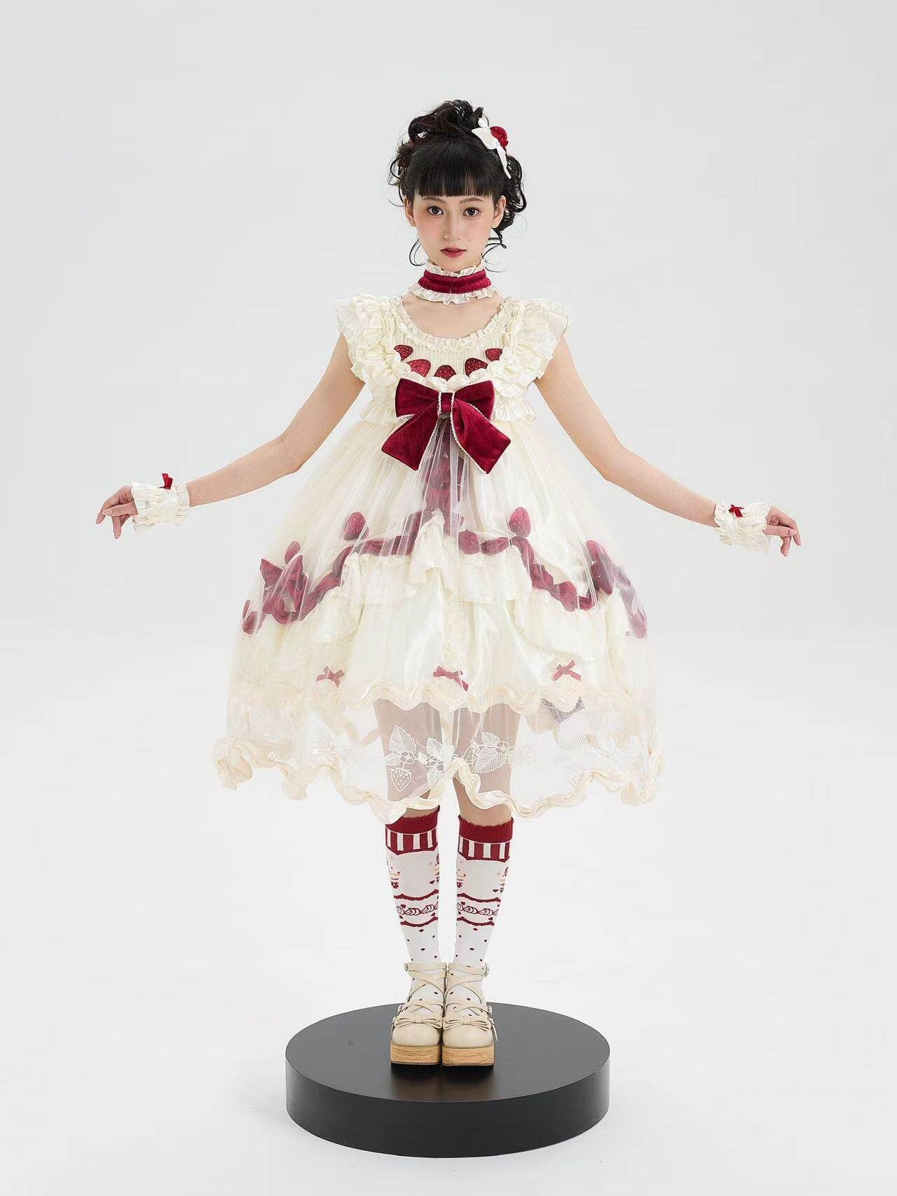 Strawberry Cream Cake Lolita OP Dress Set