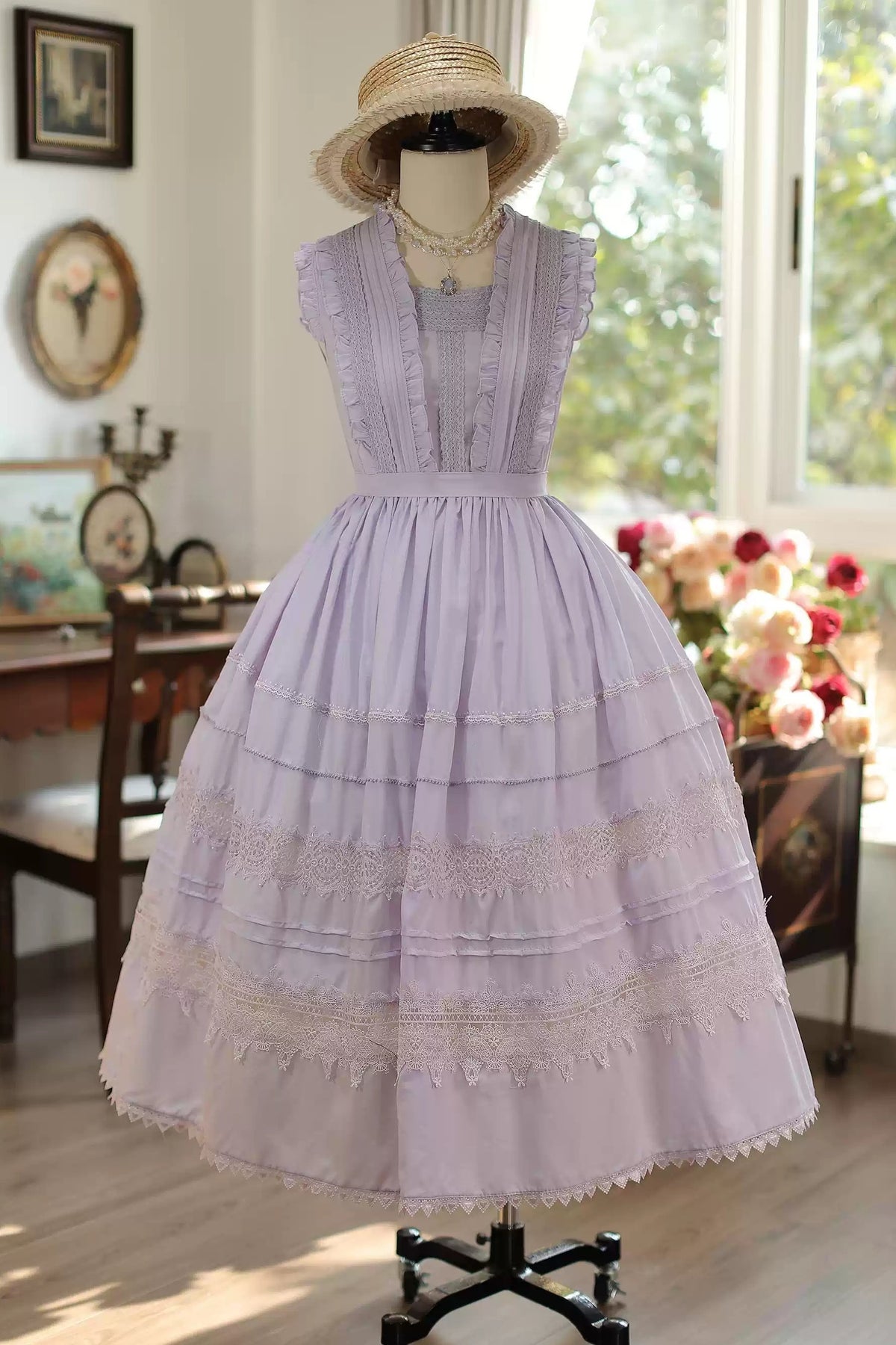 Spring Whisper Lolita Solid Color Elegant French JSK Dress