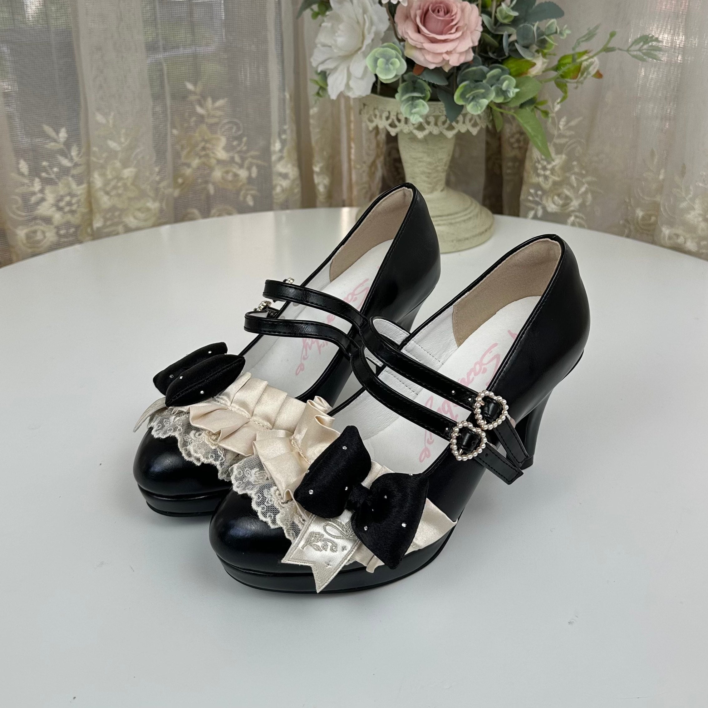 Choco Lulu Sweet Bow Lolita High Heel Leather Shoes