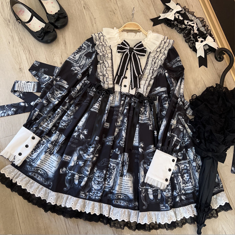 Lolita  Gothic Long Sleeve Retro OP Dress LG1036