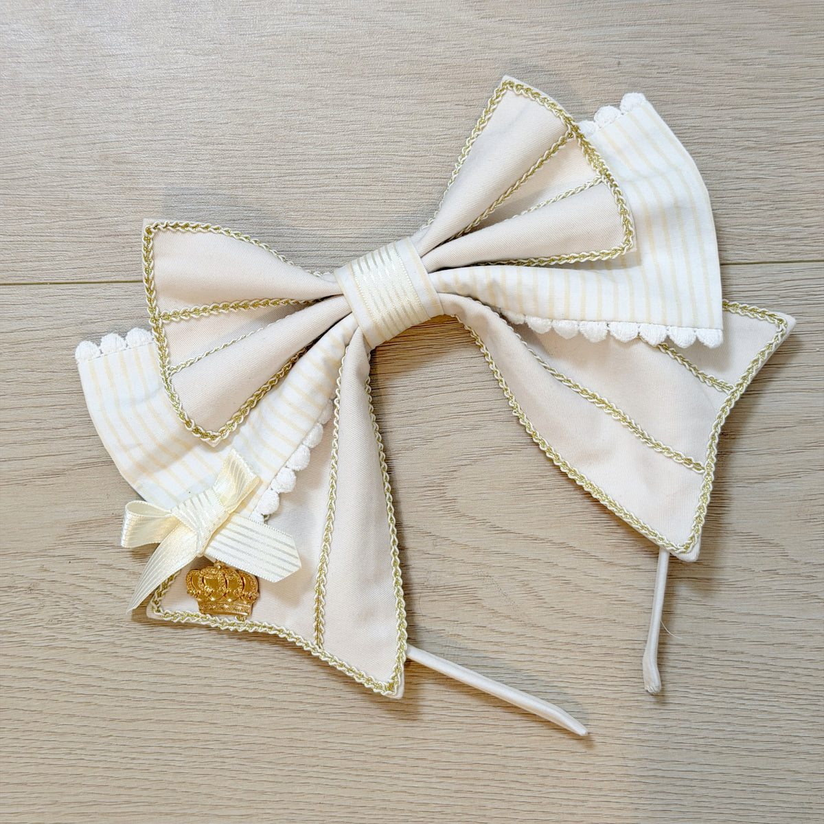 White Striped Crown Idol Academy Lolita Fake Two-Piece OP Dress