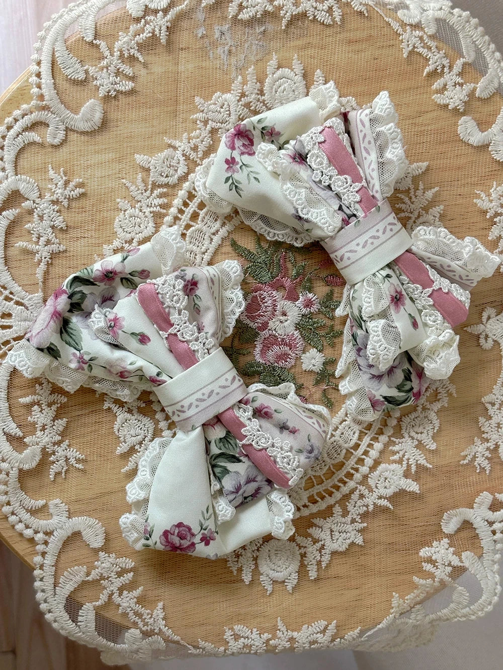 Susans Garden Pastel Floral Wall Lolita Dress and Hair Accessories