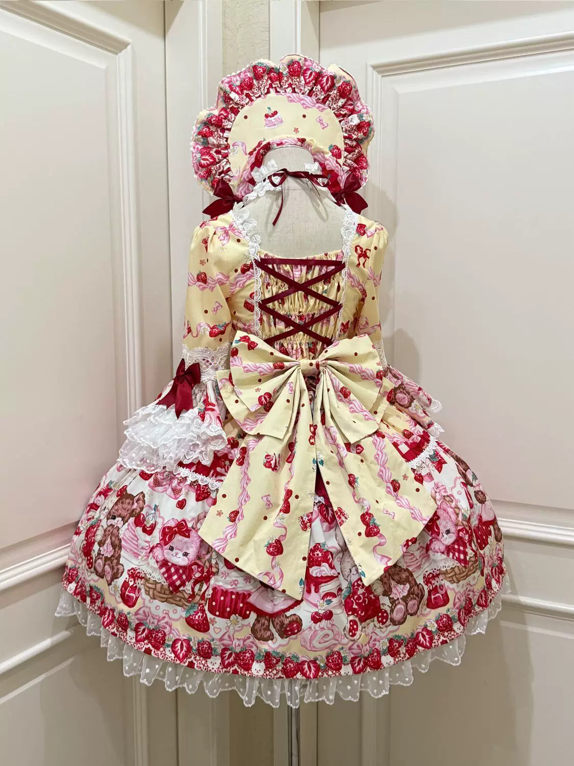 Sweet Berry Rabbit Bear Long Sleeve Sweet Lolita OP Dress