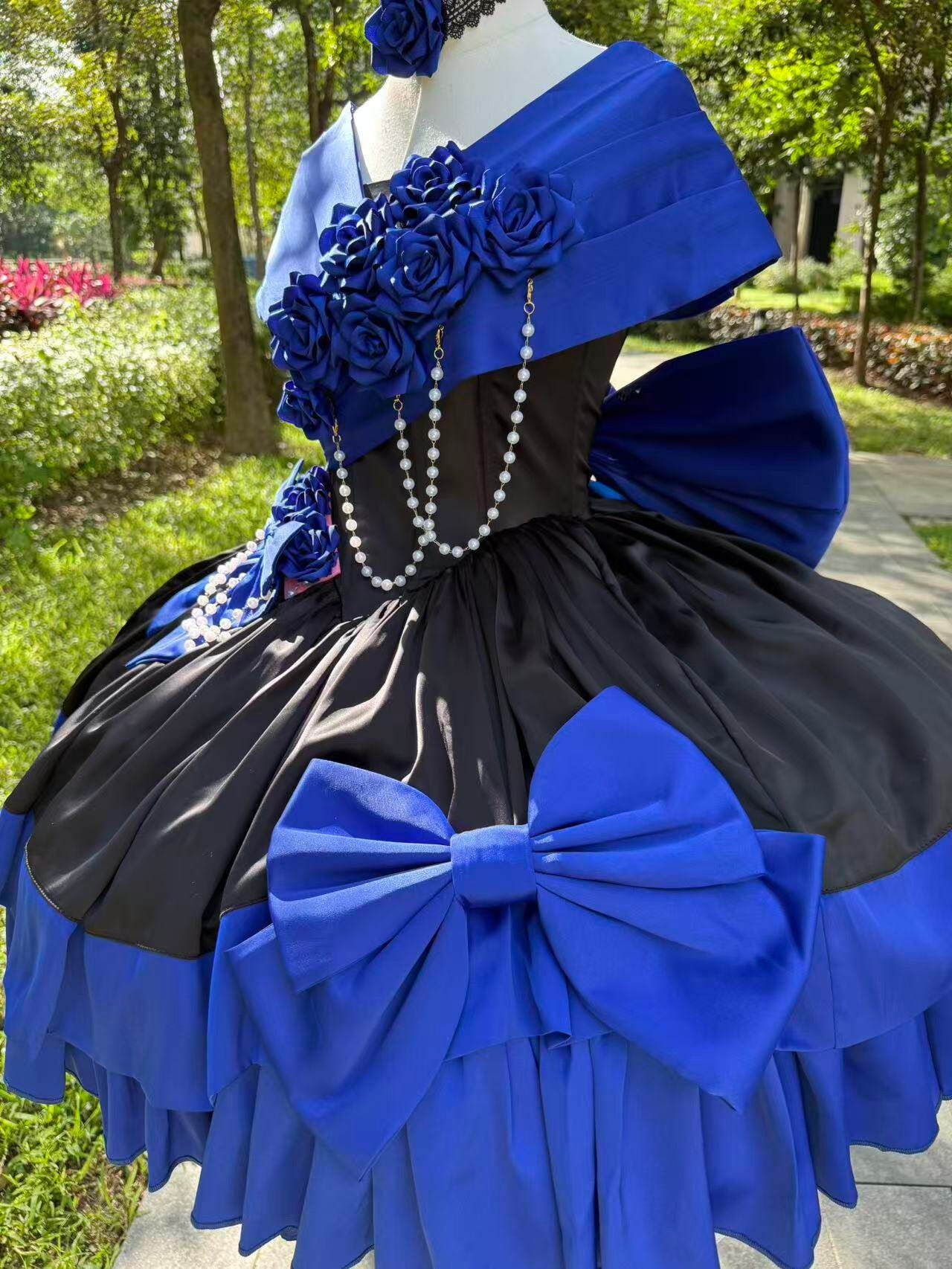 Treasure Chest Rose Lolita Blue Dress
