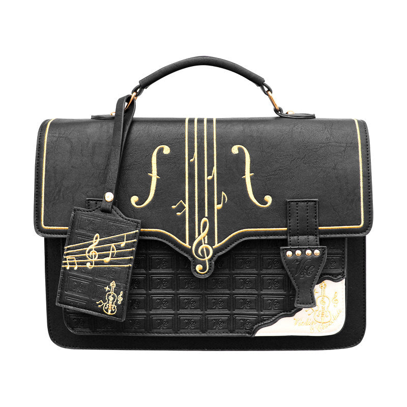Cocolezi Chocolate Musical Note Embroidered Bag