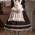 Lolita Halloween Black Gothic Maid Lolita Dress LE1038