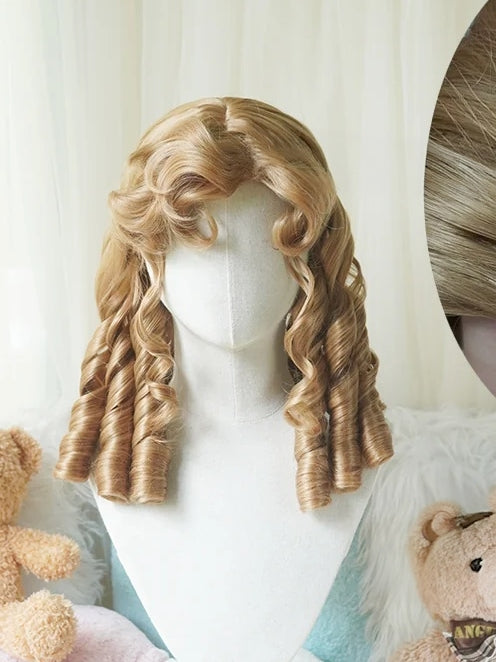 Lolita Vintage Doll Short Wig with Curly or Straight Styles