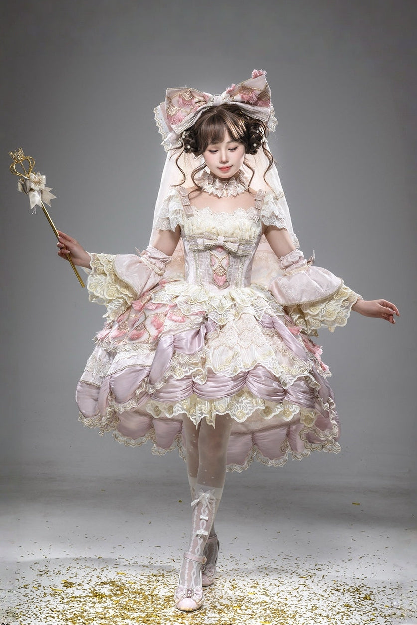 Peacock Feather SP Bridal Lolita Pink JSK Dress