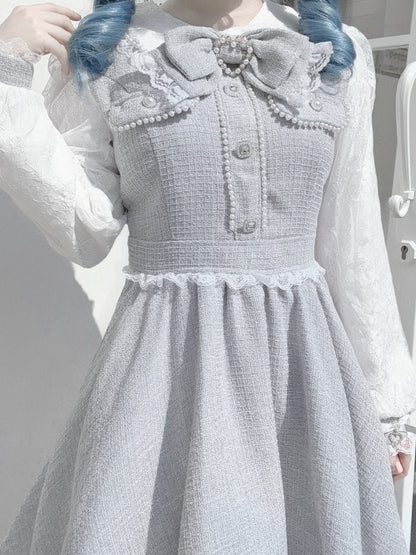 Lolita Japanese-Style Bows Tweed Dress LR1007