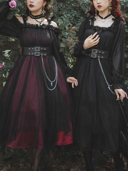 Lolita Gothic Black OP Dress LG1033