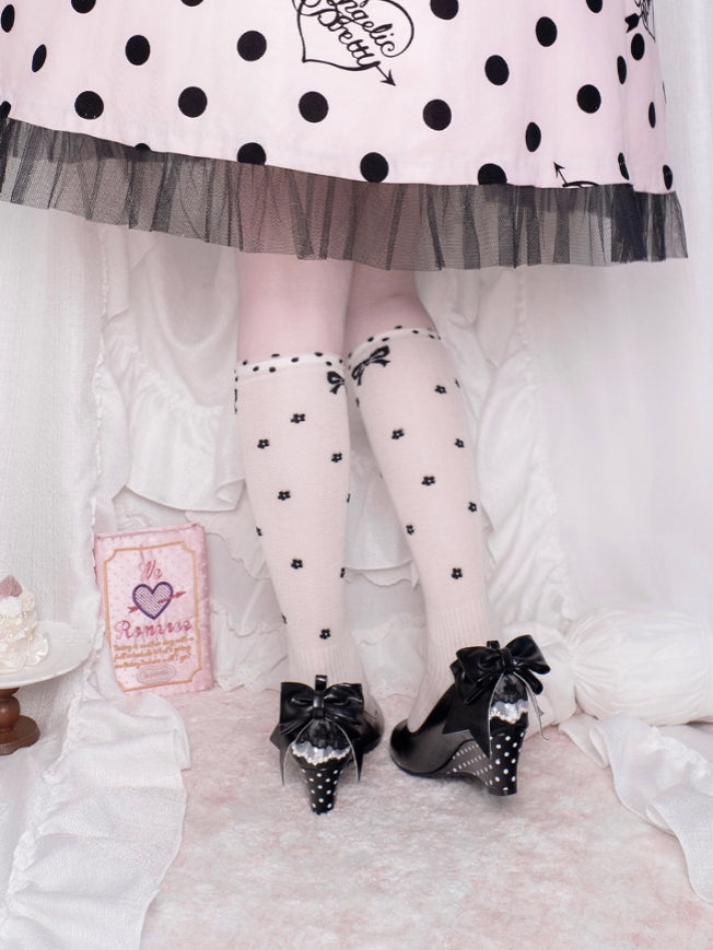 Little Snack Vintage‑Style Polka‑Dot Sweet Lolita Wedge‑Heel Shoes