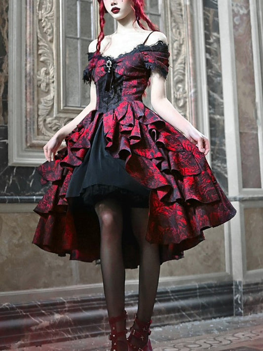 Lolita Dark Style Halloween  Off-Shoulder DressLG1031