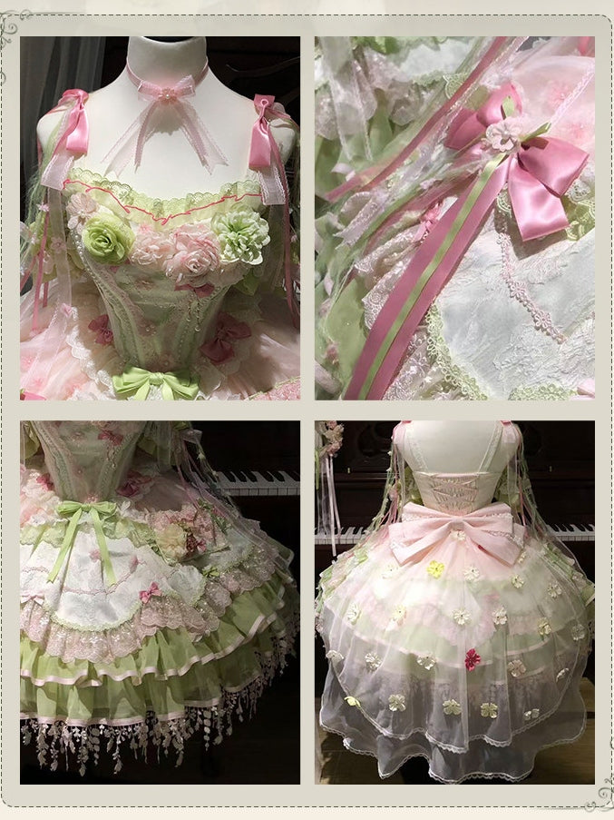 Blossom Summer Sweet Ballet Lolita Floral JSK Set