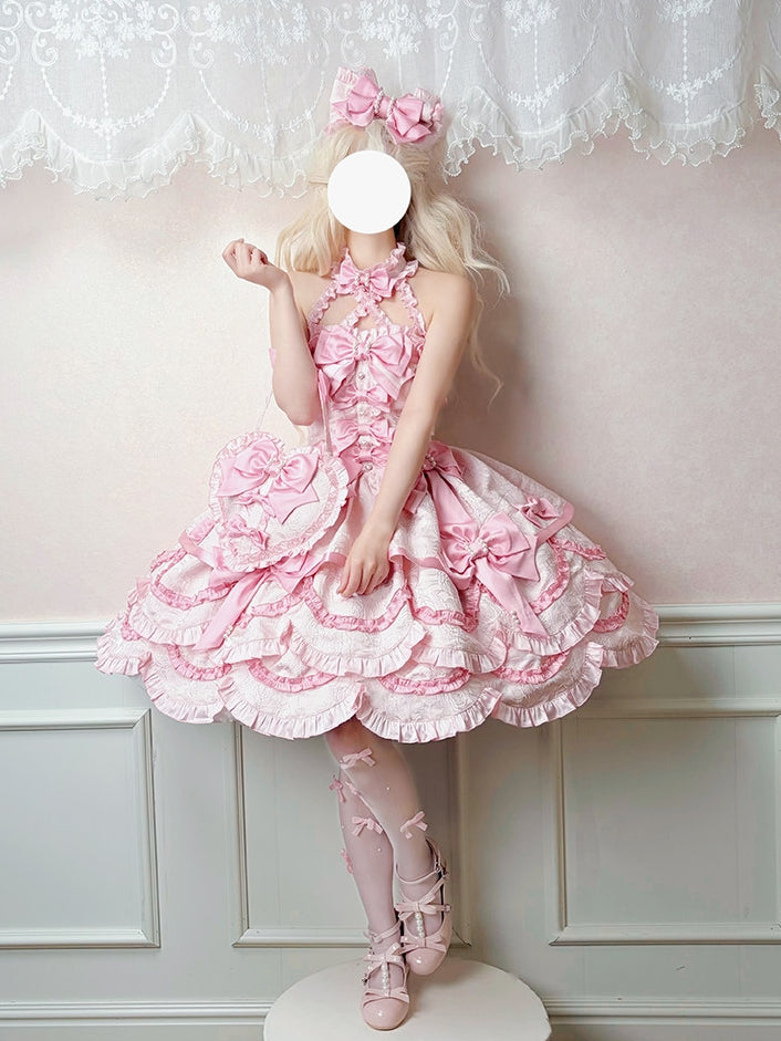Sweet Petals Lolita Pink Halter Dress