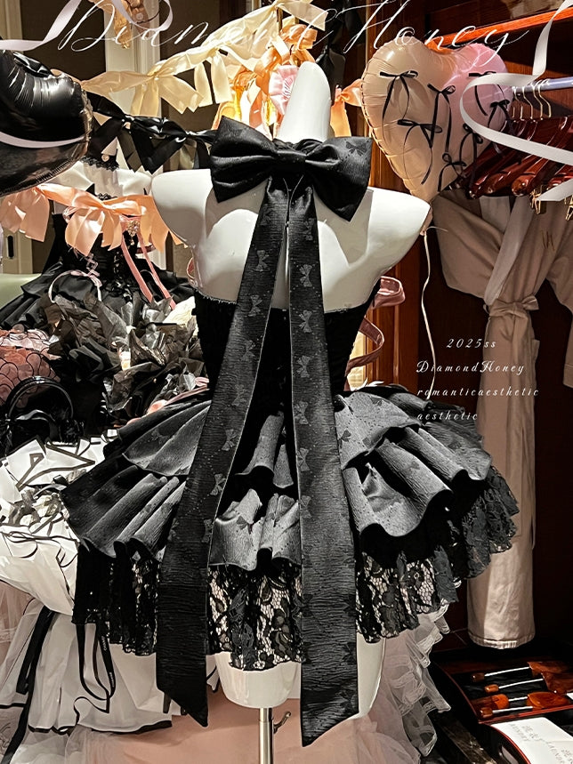 Spicy Girl Black Princess Mini Dress LFD0001