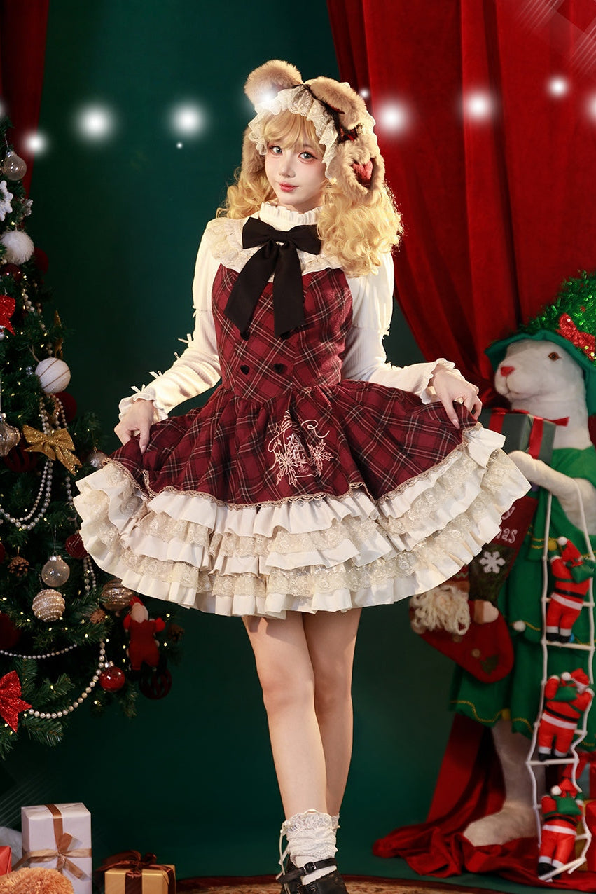 Chestnut Bear Cocoa Christmas JSK Dress