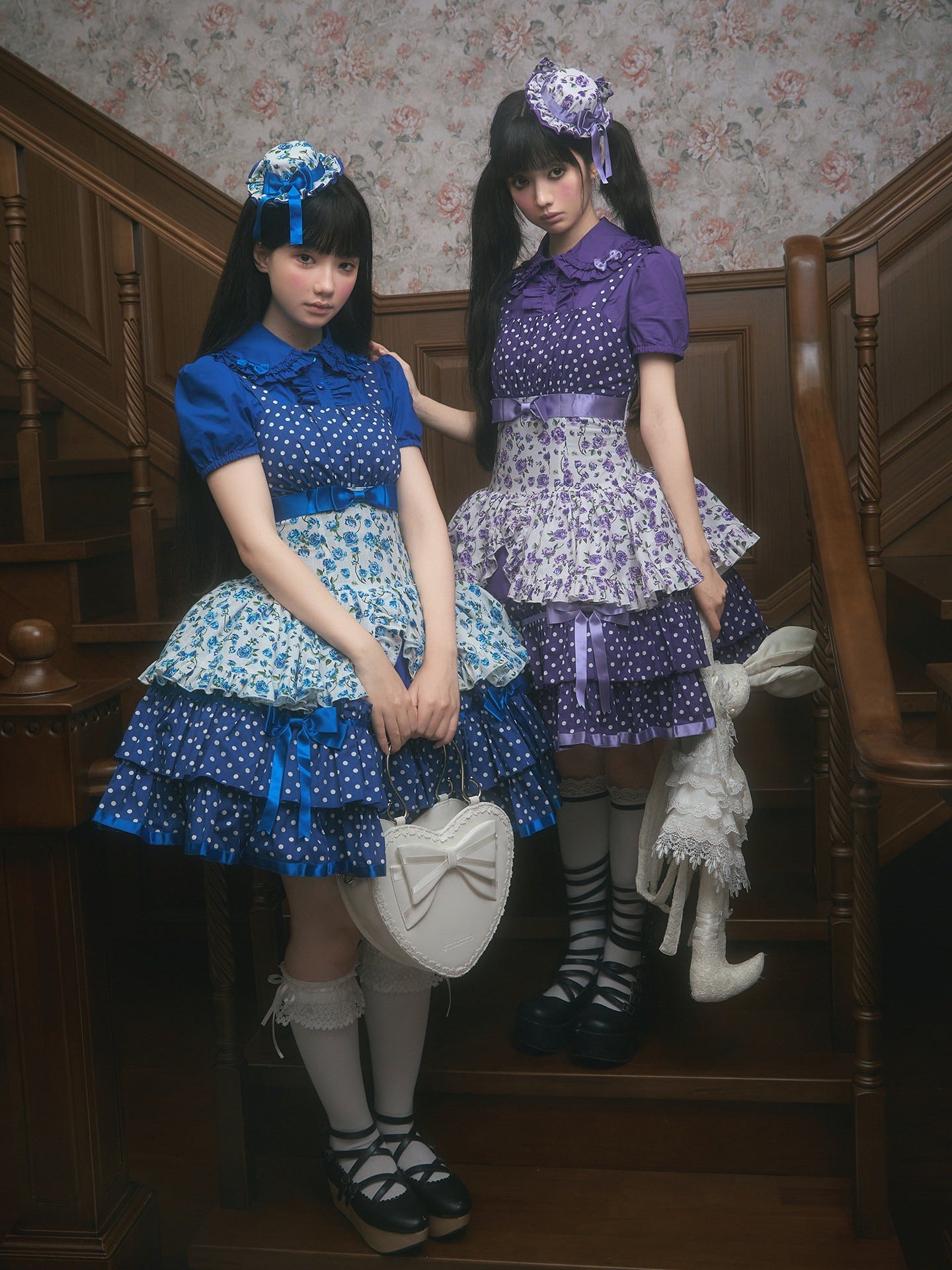 Li Bobo Vintage Polka‑dot Lolita JSK & Blouse Set