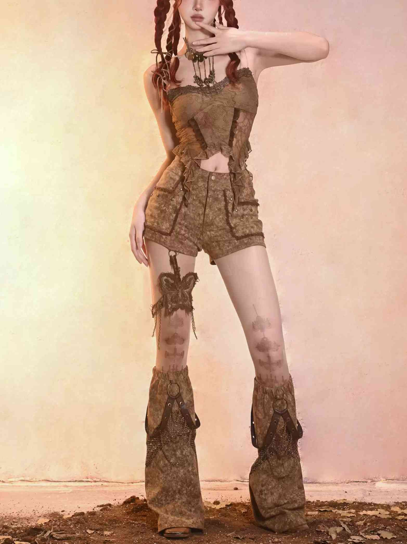 Retro Post-Apocalyptic Y2K Denim Set LE1014