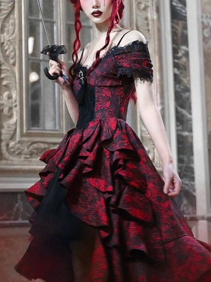 Lolita Dark Style Halloween  Off-Shoulder DressLG1031