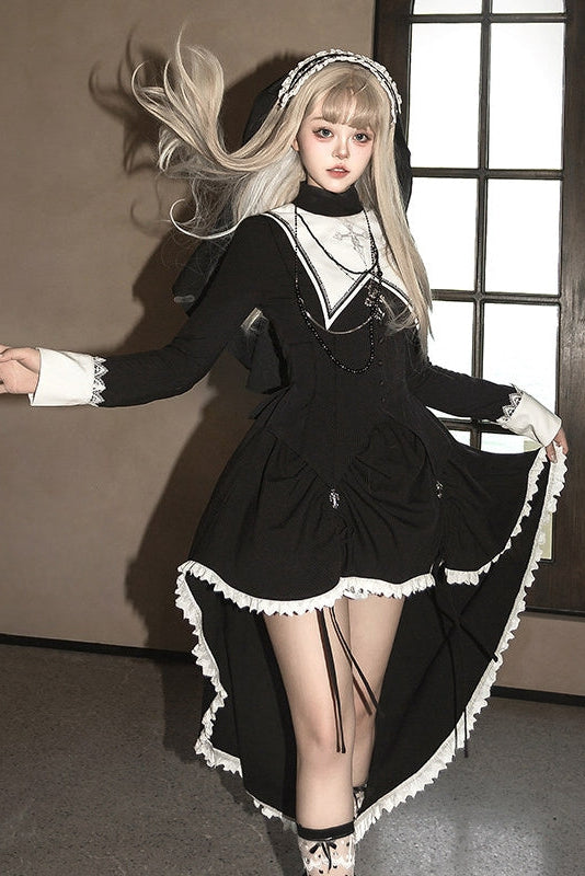 Peace Prayer Gothic Lolita 8-Piece Cut Dress
