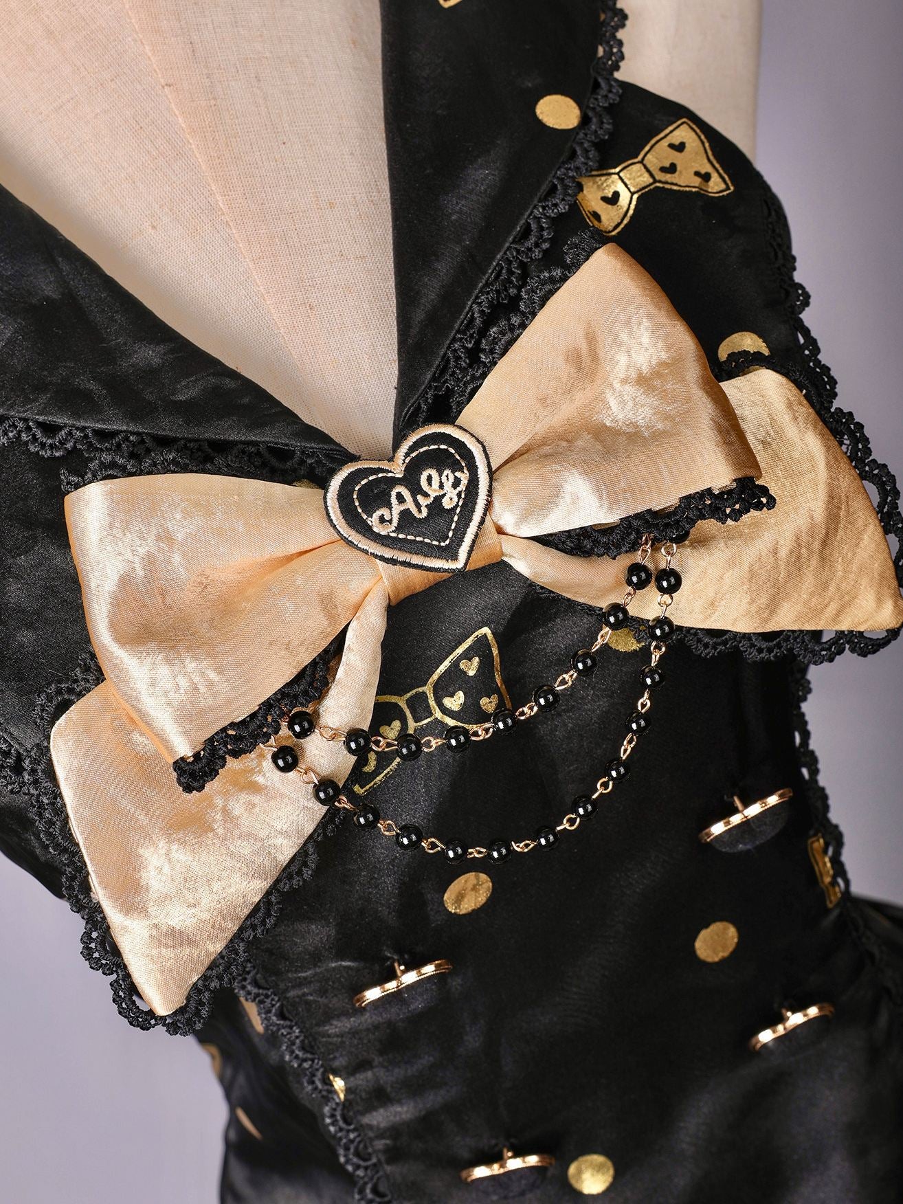 Black Sugar Bear Lolita Black & Gold Dress