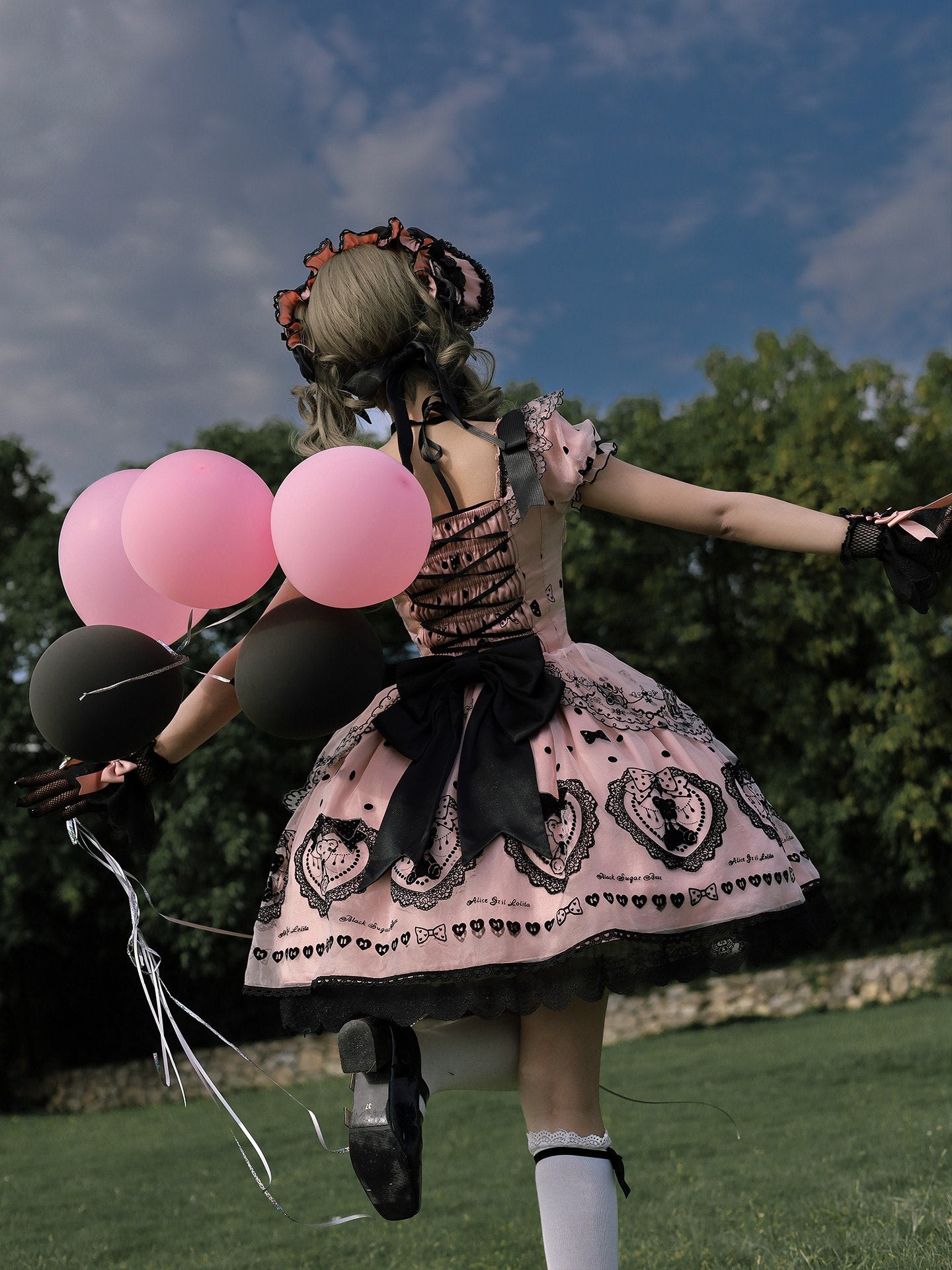 Black Sugar Bear Lolita Pink Dress
