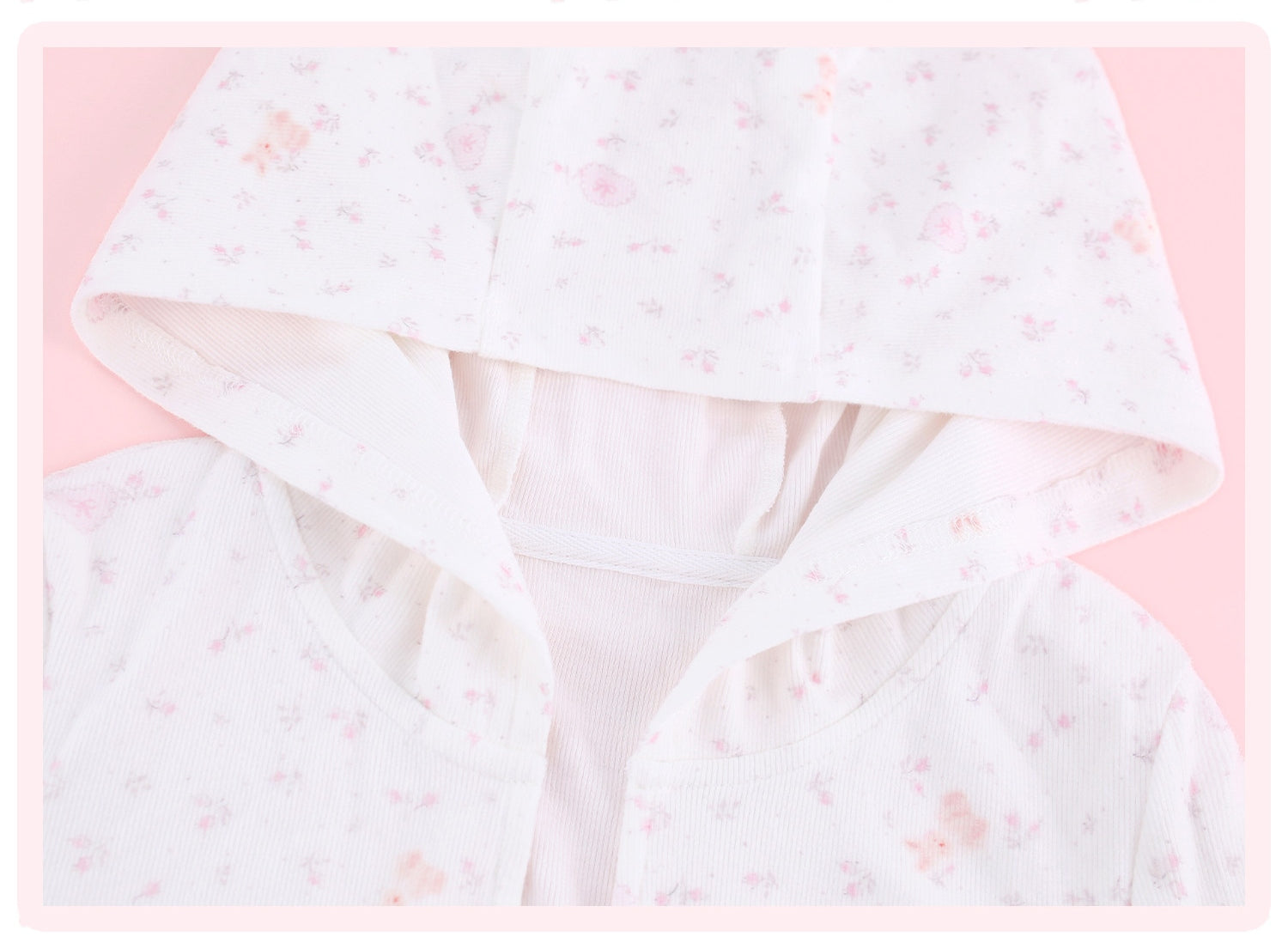 Star Fall Floral White Hooded Jacket Pink Camisole White Floral Shorts Girly Set